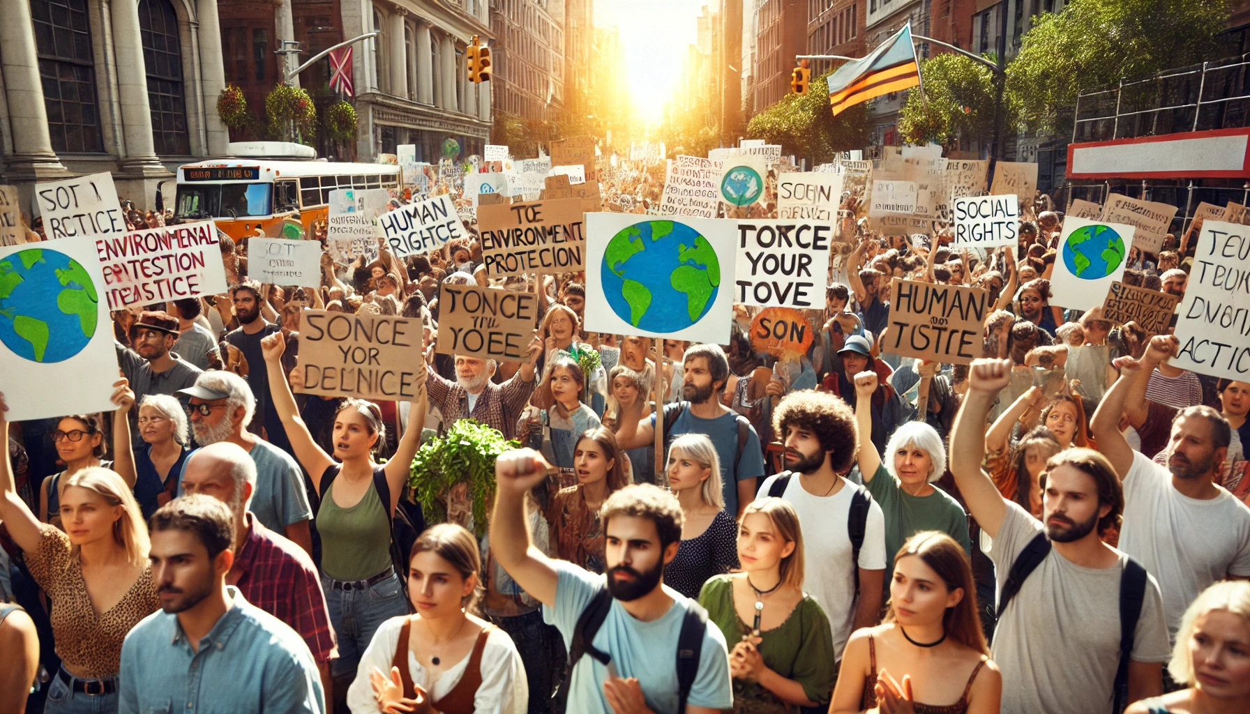 Volunteers organizing at a community rally