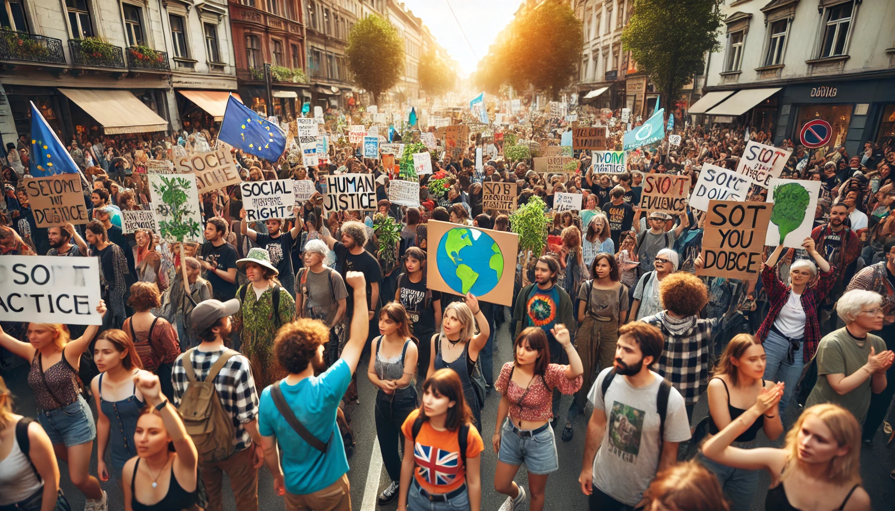 Supporters marching for environmental protection